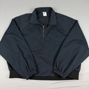 Nike 1972 Pullover Quarter Zip Bomber‎ Jacket Women's L Black Sportswear